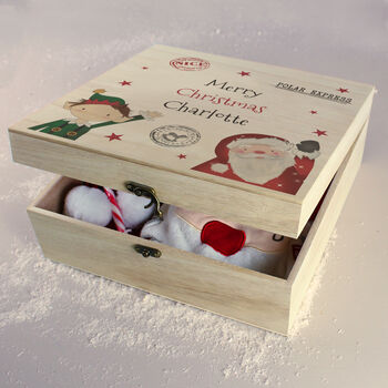 Personalised Wooden Christmas Eve Boxes – Natural And White Hand Painted Styles, 4 of 11