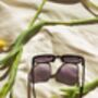 Black Thin Frame Butterfly Cat Eye Sunglasses, thumbnail 3 of 7