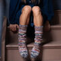 Hand Knitted Striped Wool Socks, thumbnail 1 of 6
