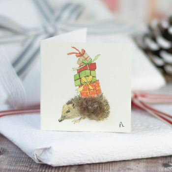 Christmas Hedgehog Gift Tag, Pack Of Four, 2 of 2