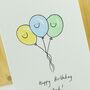 Personalised 'Birthday Balloons' Handmade Card, thumbnail 1 of 6