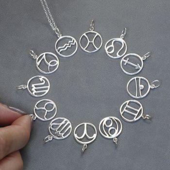 Sterling Silver Zodiac Charm Necklace, 3 of 7