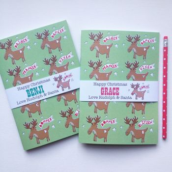 Children's Christmas Personalised Reindeer Notebook, 8 of 9