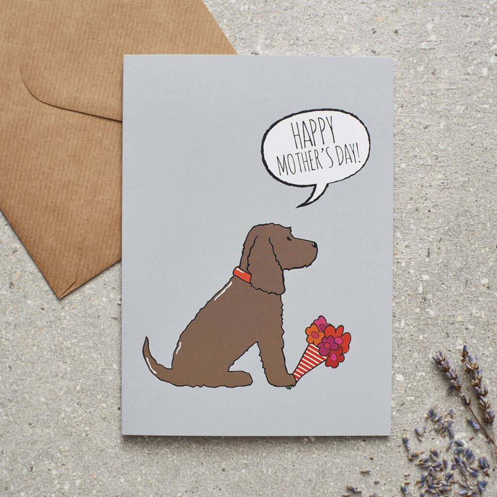 Chocolate Cocker Spaniel Mother's Day Card