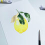 Amalfi Lemon Gold Leaf Watercolour Print, thumbnail 3 of 5