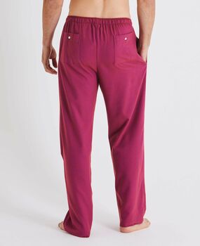Men's Rioja Herringbone Flannel Pyjama Trousers, 3 of 4