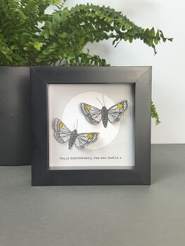 Personalised Two Moths And Moon Artwork, 9 of 10