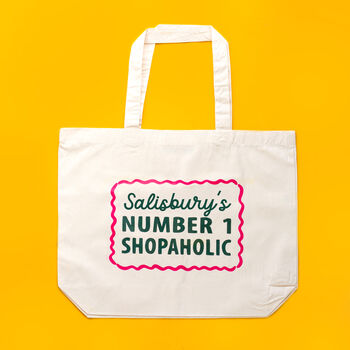 Personalised 'Shopaholic' Tote Bag, 3 of 3