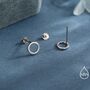 Sterling Silver Open Circle Stud Earrings, thumbnail 5 of 12