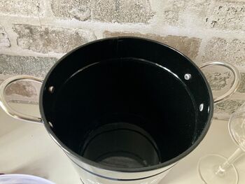 Luxury Black Metal Ice Bucket With Lid French Style, 7 of 8