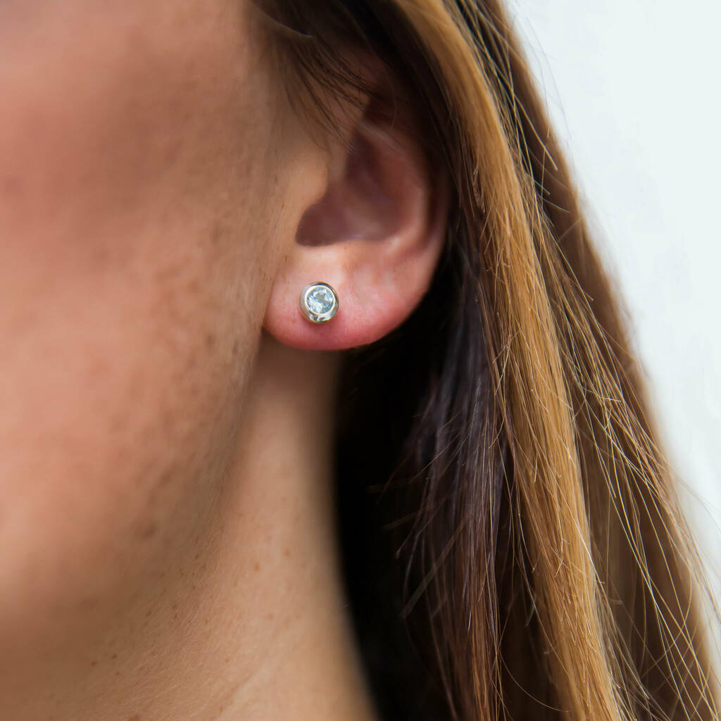 Blue Topaz Stud Earrings By Tiger Lily Jewellery