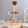 Personalised Country Heart Two Tier Cake Stand, thumbnail 3 of 8