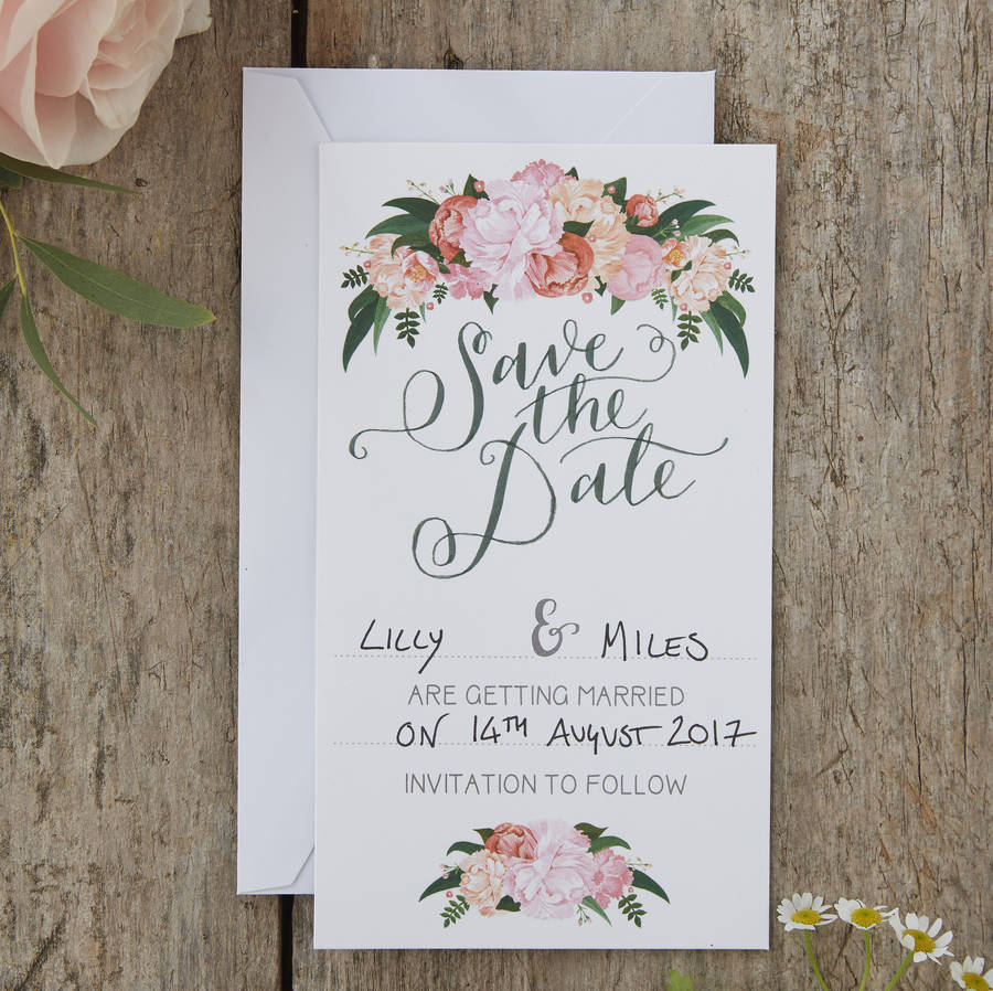 Boho Floral Save The Date Wedding Cards By Ginger Ray 