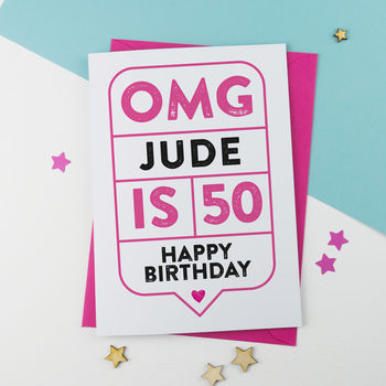 Omg 50th Birthday Card Personalised, 3 of 3
