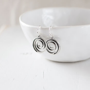 Silver Plated Spiral Earrings, 3 of 9