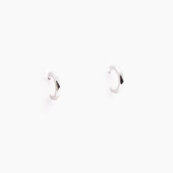 Geometric Faceted Open Hoop Sterling Silver Earrings S, 3 of 8
