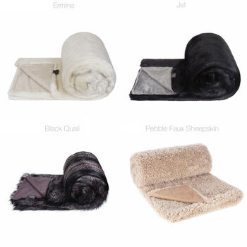 Bed Throw Blankets. Luxury Faux Fur Made In England, 3 of 5