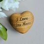 'I Love You Mum' Engraved Wooden Heart, thumbnail 1 of 2