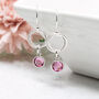 Birthstone Earrings, Linked Circles Sterling Silver, thumbnail 1 of 4