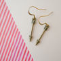 Brass Arrow Charm Earrings, thumbnail 1 of 2