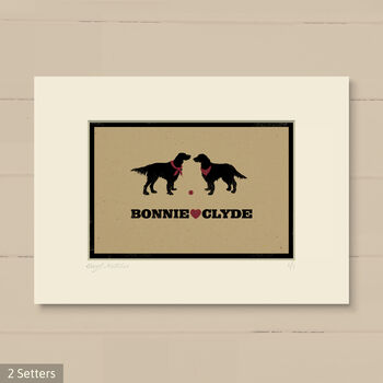Personalised Setter Print For One Or Two Dogs, 8 of 9