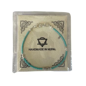 Nepalese Extra Fine Gem Bracelet Turquoise And Teardrop, 3 of 3