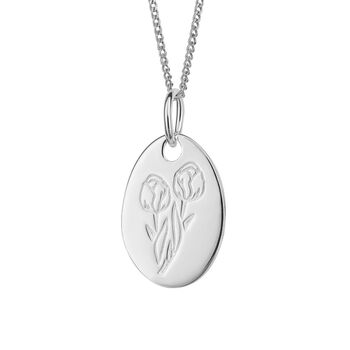 Sterling Silver March Birth Flower Necklace, 4 of 10