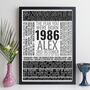 40th Birthday Print Personalised Gift 1986 Trivia, thumbnail 10 of 12
