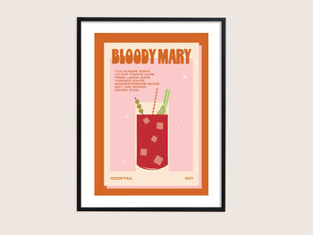 Retro Bloody Mary Print, 3 of 5