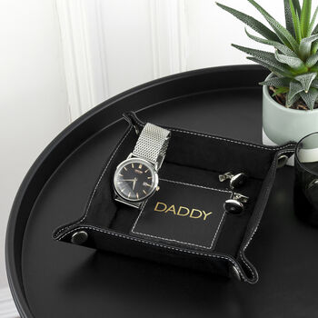 Personalised Dad's Luxury Black Valet Tray, 6 of 12