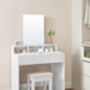 Dressing Table With Large Mirror Modern Style White, thumbnail 3 of 12