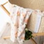 Peach Poppy Floral Cotton Muslin Swaddle Blanket, thumbnail 3 of 4