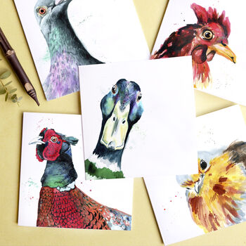 'Quirky Birds' Pack Of Five Blank Greeting Cards, 5 of 7
