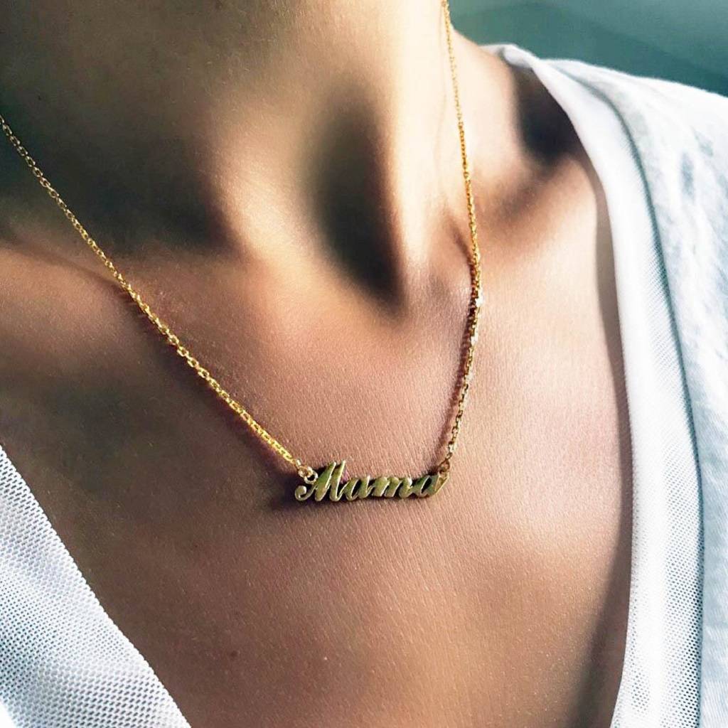 14k gold vermeil mama necklace by carrie elizabeth jewellery ...