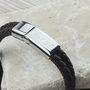 Chestnut Brown Leather Personalised Chrome Bracelet, thumbnail 7 of 11