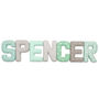 Mint And Grey Full Name Fabric Letters, thumbnail 7 of 11