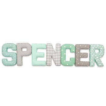 Mint And Grey Full Name Fabric Letters, 7 of 11