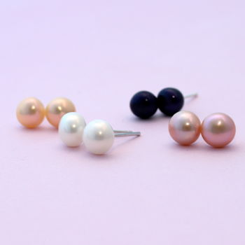 Sterling Silver Freshwater Pearl Ear Studs, 3 of 5