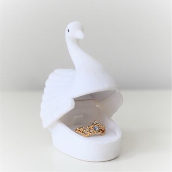 Princess Swan Ring Box With Crown Ring, 6 of 8