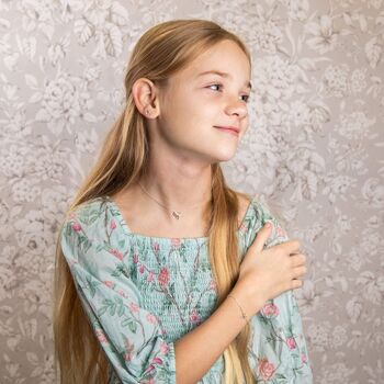 Silver Plated Children's Ribbon Bow Crystal Bracelet, 4 of 4