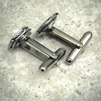 Fly Fishing Reel Cufflinks Antiqued Pewter, 2 of 2