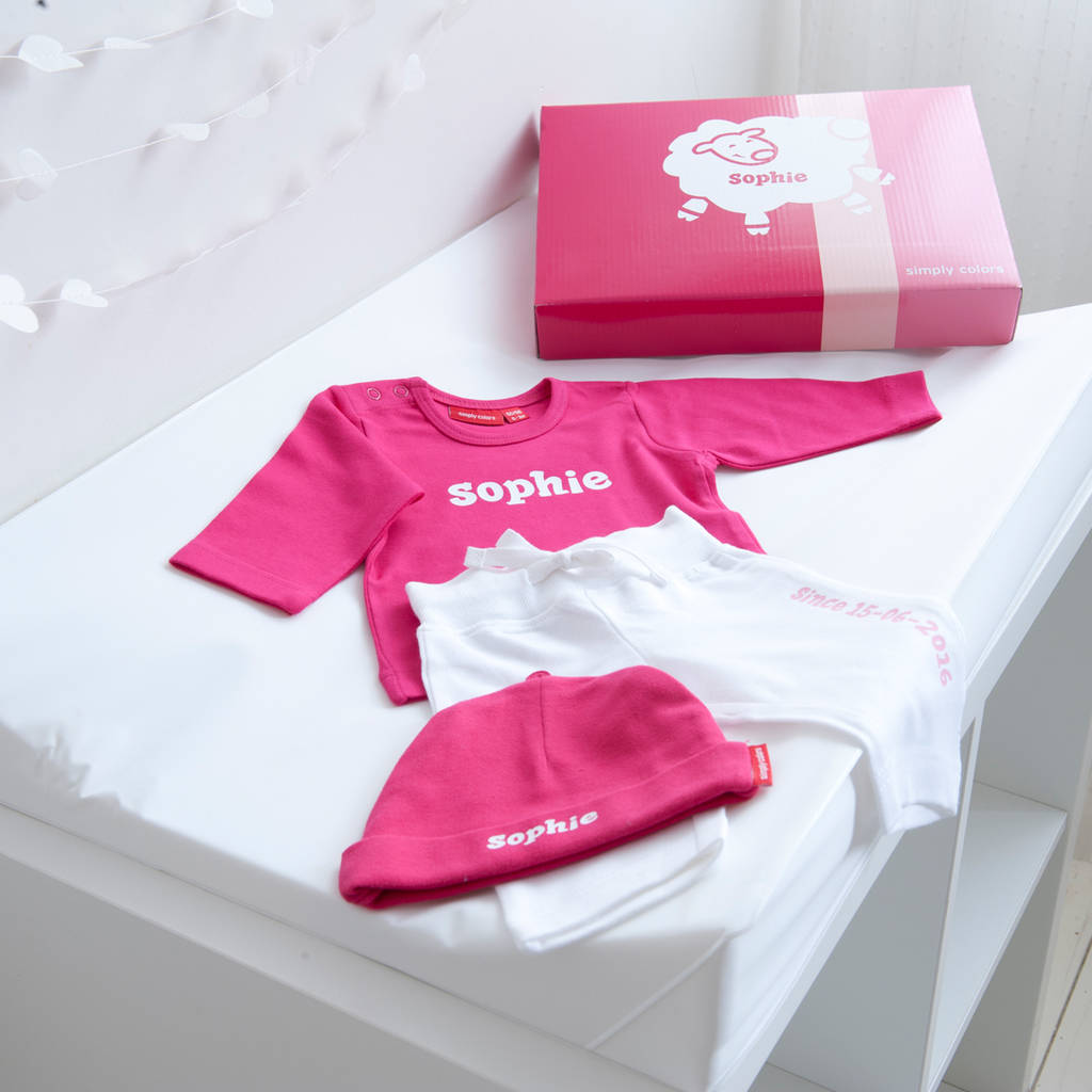 Personalised New Baby Girl Gift Box Set, 1 of 2