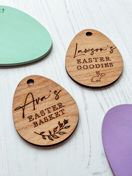 Personalised Engraved Easter Basket Label Tag, 3 of 4