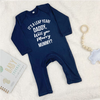Daddy Will You Marry Mummy Leap Year Proposal Babygrow, 5 of 6