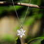Lily White Flower Delicate Pendant Necklace, thumbnail 1 of 4