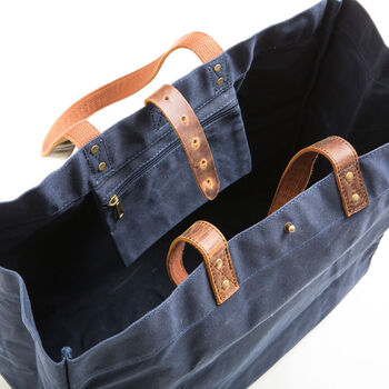 Waxed Canvas Tote Bag, 3 of 10