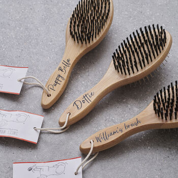 Bamboo Dog Grooming Brushes Personalisation Available, 5 of 12