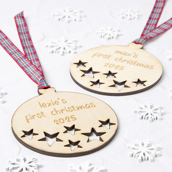 Personalised First Christmas Starry Christmas Bauble, 6 of 7