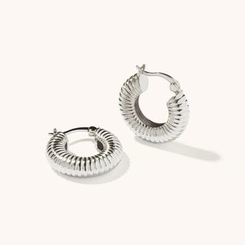 Chunky Hoops In Silver And 18ct Gold Vermeil Plating, 4 of 6