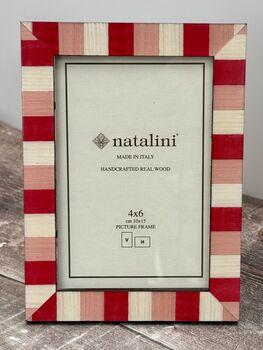 Natalini Pink And White Striped Photo Frame, 2 of 4